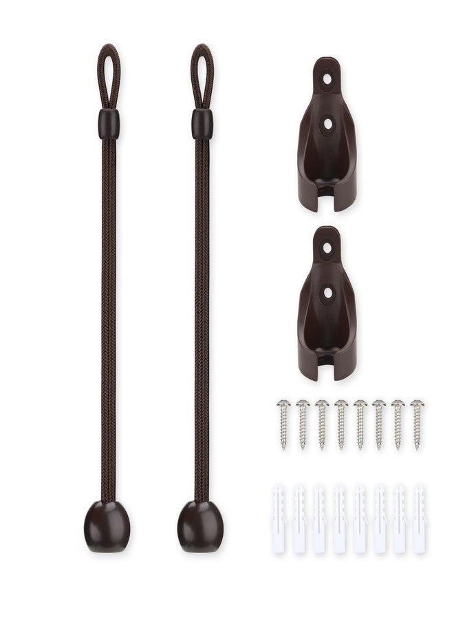 IVYSUN Replacement Shade Parts Ultra Long Bungee Tie Down Kit for Coolaroo Exterior Roller Sun Shade/Blinds,Outdoor/Indoor Roller Up Blinds and Canopy/Pergola Covers (Brown,8inch) - Image 1
